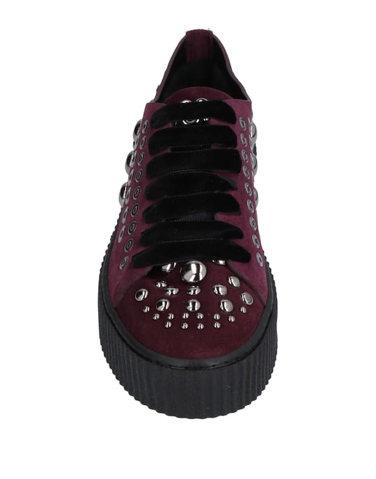 Pinko Deep Purple Leather Studded Sneakers