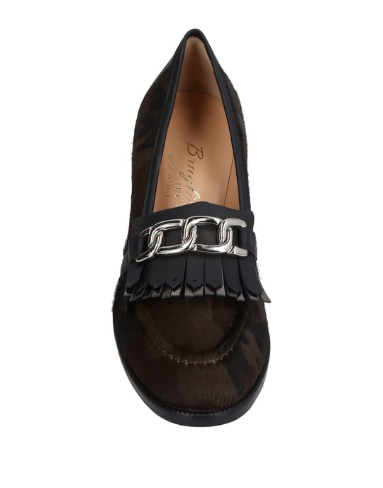 Bruglia Dark Brown Leather Court Shoe Heels