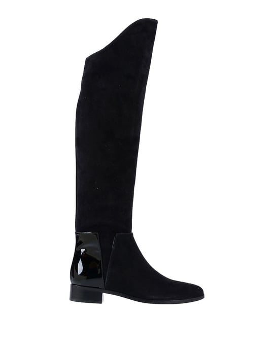 Charlotte Olympia Black Leather Knee High Boots