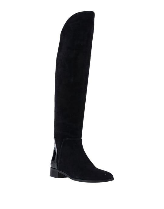 Charlotte Olympia Black Leather Knee High Boots