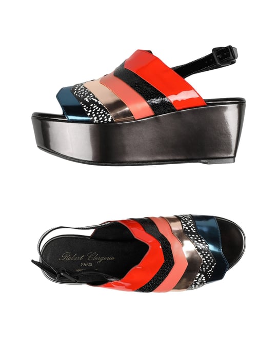 Robert Clergerie Black Kid Leather Sandals
