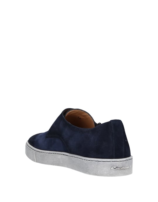 Santoni Dark Blue Leather Monkstrap