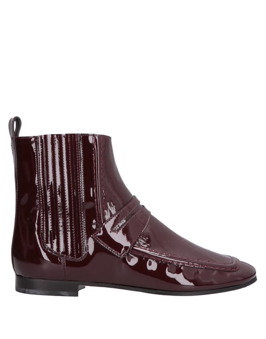 Escada Sport Maroon Calf Leather Ankle Boots