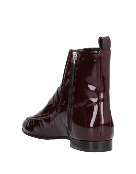 Escada Sport Maroon Calf Leather Ankle Boots
