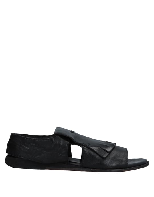 Moma Black Leather Sandals