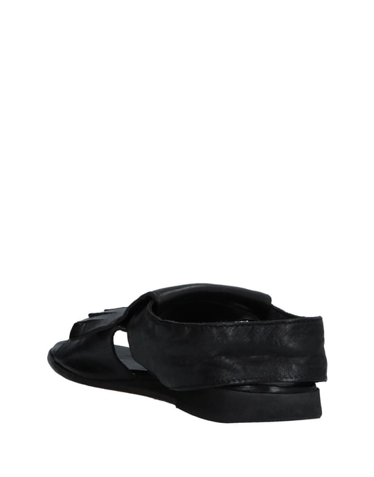 Moma Black Leather Sandals
