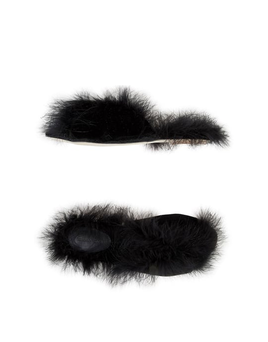 Simone Rocha Black Leather Slippers