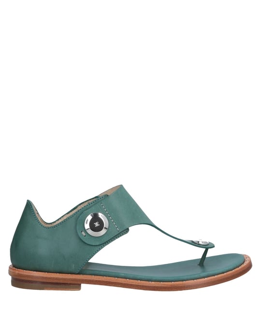 Fabi Green Leather Sandals