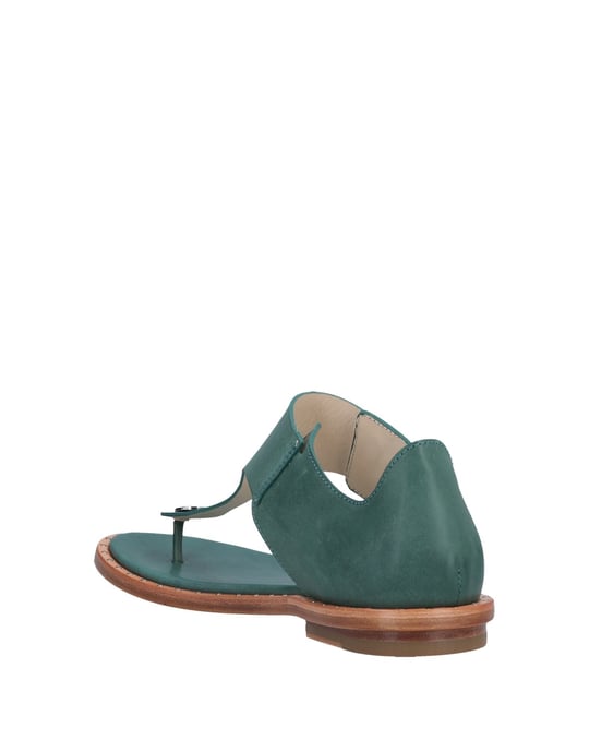 Fabi Green Leather Sandals
