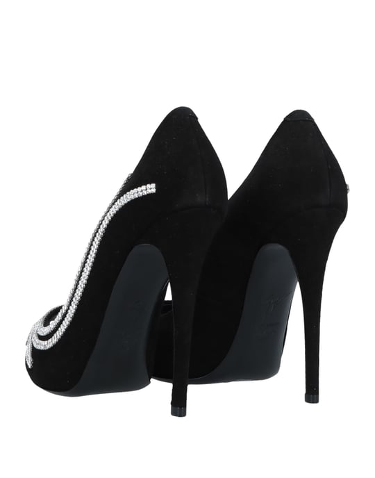 Giuseppe Zanotti Black Leather Peeptoe Heels