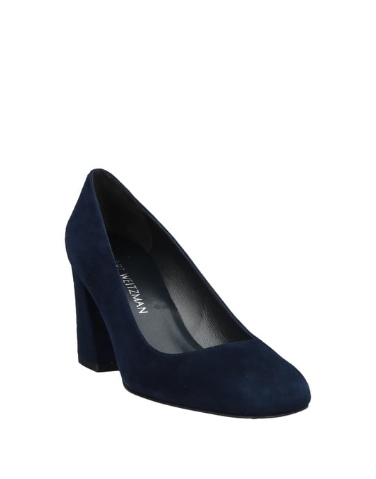Stuart Weitzman Dark Blue Leather Court Shoe Heels