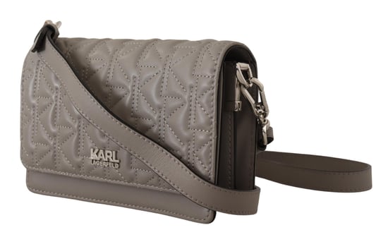 Karl Lagerfeld Women's Light Grey Leather Crossbody Bag - Image 3