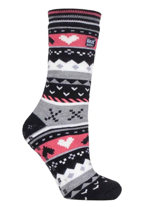 Ladies Fairisle Nordic Winter Non Slip Thermal Slipper Socken - Image 1