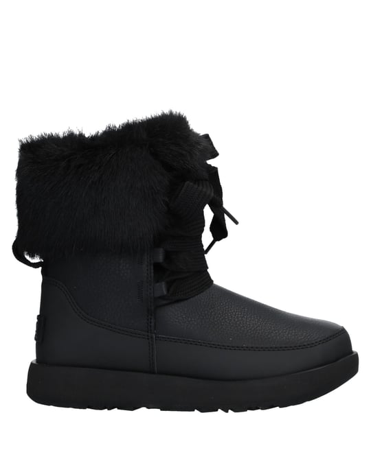 Ugg Australia Black Leather Lace Up Boots