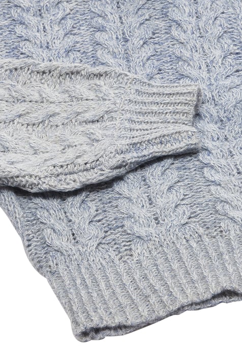 Mymo Strickjacke Damen Blau Wollweiss - Image 3