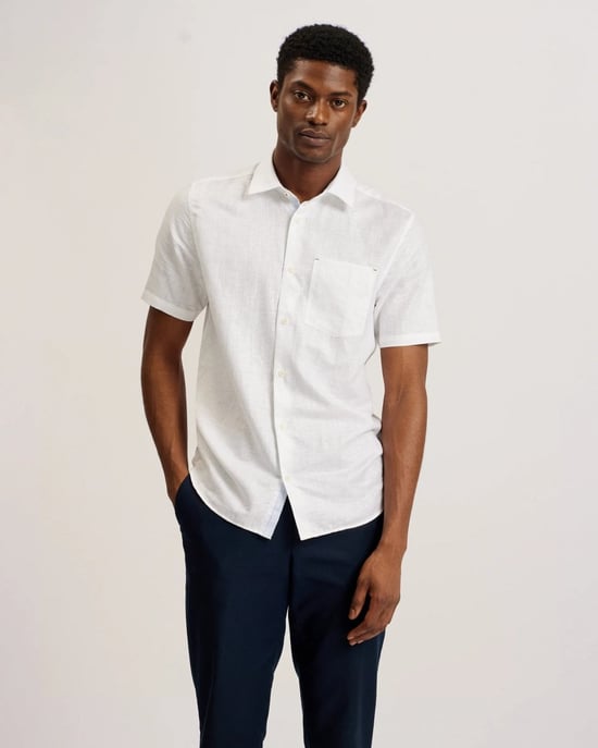Ted Baker Palomas Herren Kurzarm Leinenhemd - Image 1