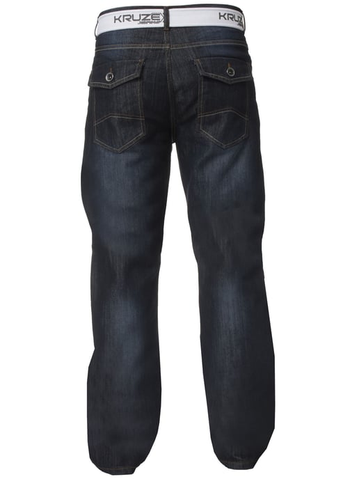 Kruze Herren Bootcut Denim Jeans - Image 5