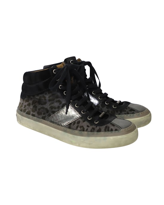 Jimmy Choo Belgravia Leoparden Hohe Sneakers aus mehrfarbigem Leder - Image 3