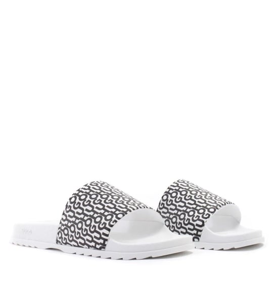HUGO Match Logo Print Motif Slides - White