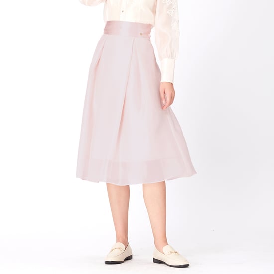 Ausgestellter Rock aus Organza und Satin - Image 4