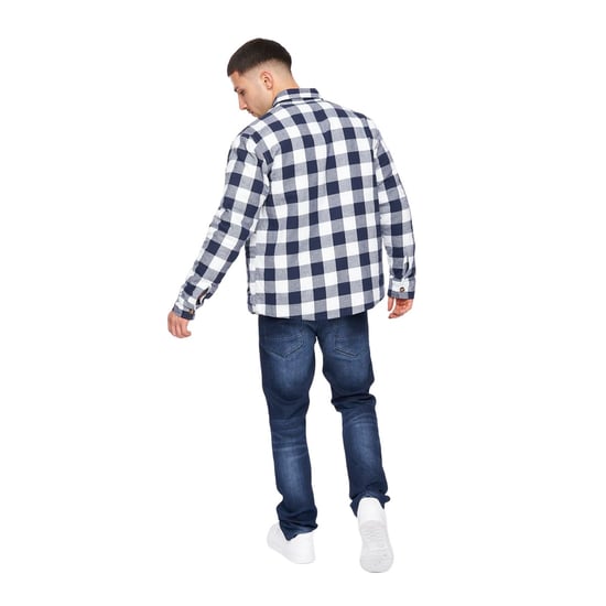 Crosshatch - "Demaro" Hemdjacke Gepolstert für Herren (Marineblau/Weiß) - Image 2