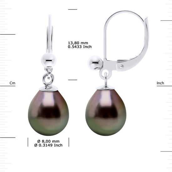 DIADEMA - Earrings - Silver and Real Tahitian Pearls