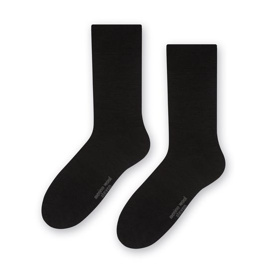 Herren Merinowolle Socken | Steven | Warm gestrickte gerippte Kleid Socken - schwarz - Image 1