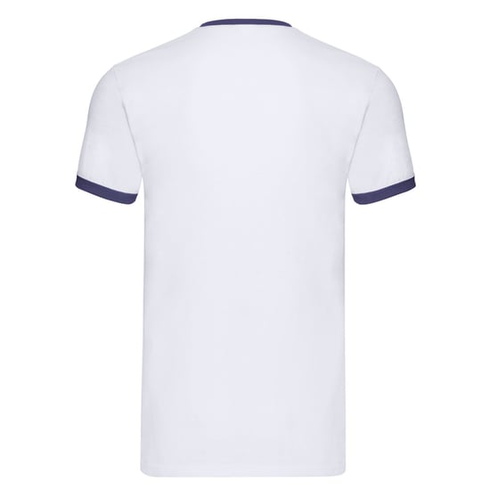 Fruit of the Loom - T-Shirt Ringer-Stil für Herren/Damen Unisex (Weiß/Marineblau) - Image 2