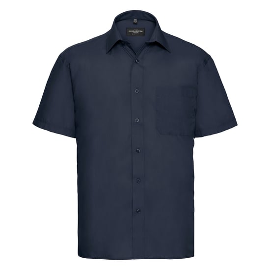 Russell Collection Herren Kurzarmhemd aus pflegeleichter Poly-Baumwolle Popeline (French Navy) - Image 1