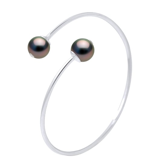 DIADEMA - Bracelet - You & Me - Silver - 2 Real Tahitian Pearls