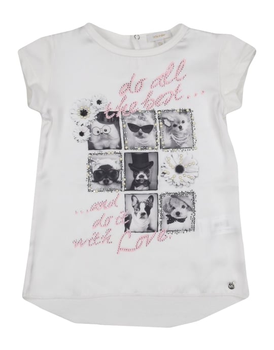 TOPWEAR Microbe By Miss Grant White Girl Cotton