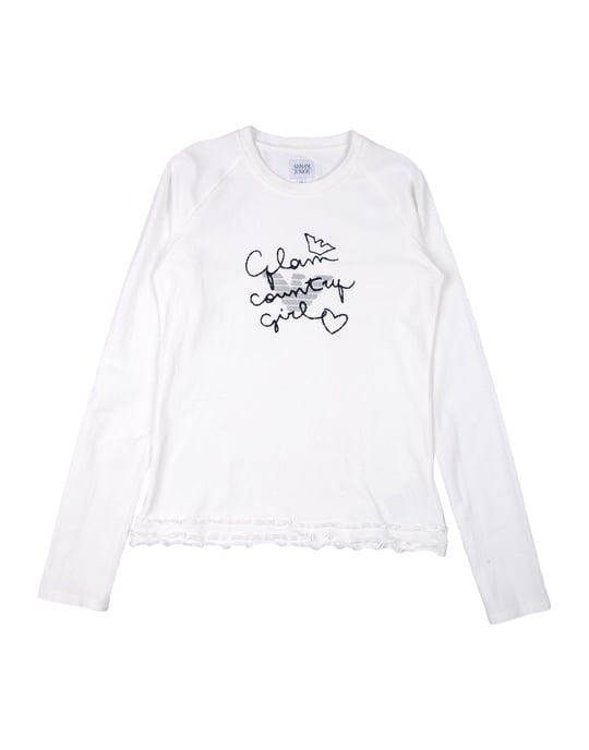 TOPWEAR Armani Junior White Girl Cotton