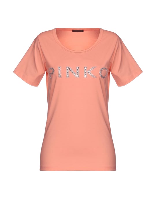 Pinko Women's T-Shirt Salmon Pink Cotton