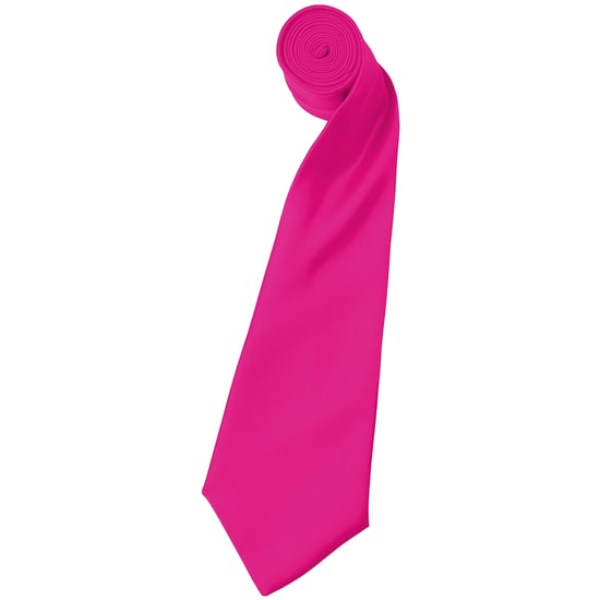 Premier Mens Plain Satin Krawatte (schmale Klinge) (2er-Pack) (Fuchsia) - Image 1