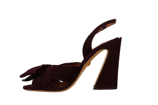 Dolce & Gabbana Damen Dunkelviolette Wildleder Sandalen mit Knöchelriemen - Image 4