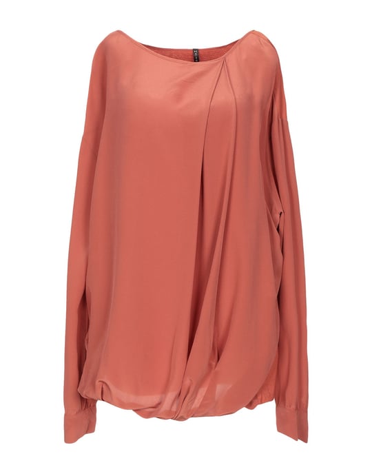 Manila Grace Rust Silk Blouse
