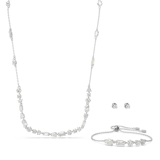 Swarovski 'Mesmera' Damen Schmuckset aus Metall: Armband + Ohrringe + Halskette - Silber 5665877 - Image 2