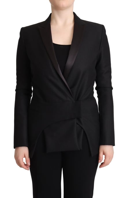 Costume National Schwarze Langarm Doppelkämpfer Damenjacke - Image 1