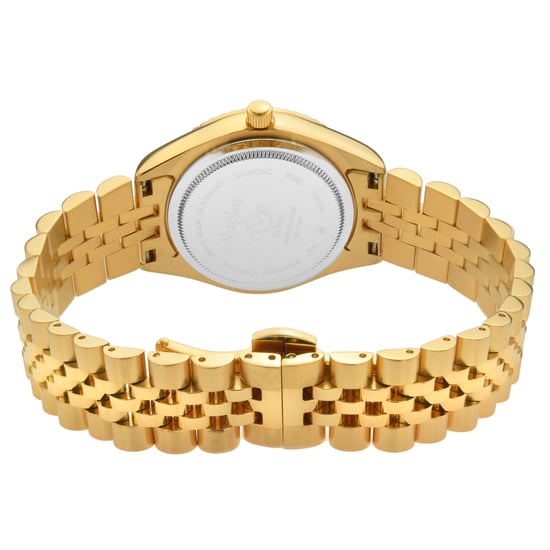 GV2 Neapel Silber Zifferblatt 12402 Gelbgold Schweizer Quarz Diamant Uhr - Image 2