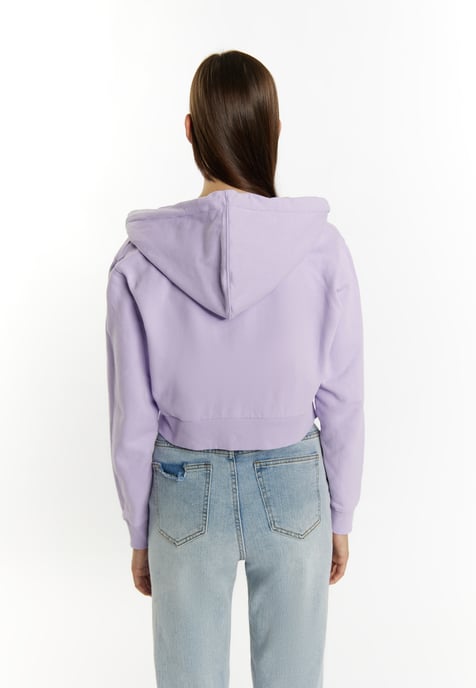 Mymo Kapuzenpullover mit Reißverschluss Damen violett - Image 4