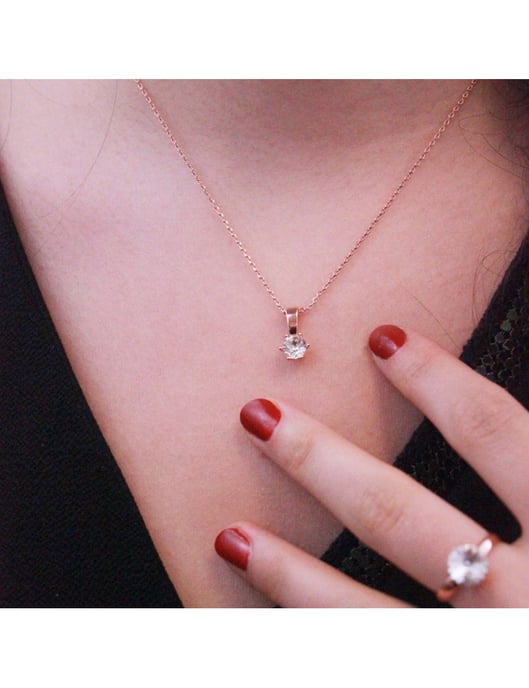 Geburtsstein-Anhänger - Rose Gold und Kristall - Image 2