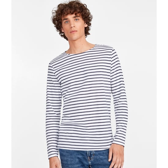 SOLS Mens Marine Long Sleeve Stripe T-Shirt (Weiß/Marine) - Image 2