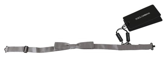 Dolce & Gabbana Gray Polka Dot Mens Necktie Papillon Bow Tie - Image 2