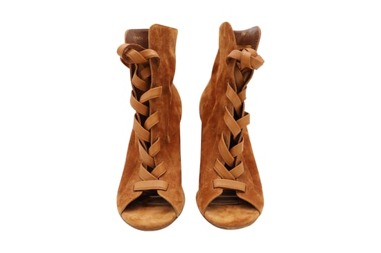 Gianvito Rossi Brooklyn Peeptoe-Stiefeletten aus braunem Wildleder - Image 2
