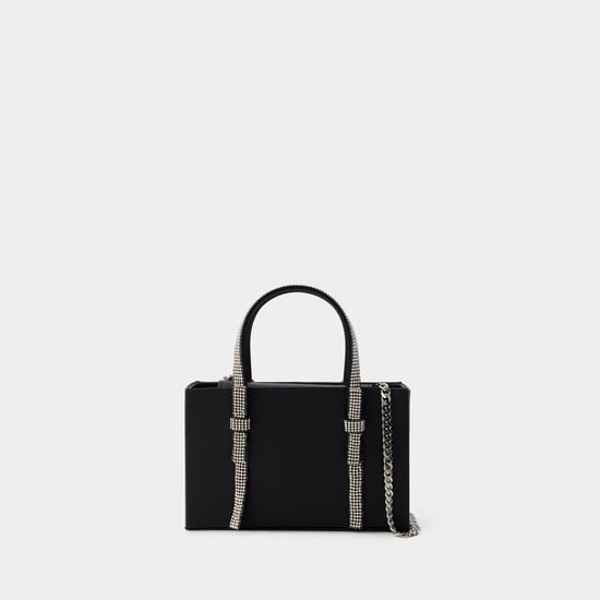 Bow Midi Handbag - Kara - Leather - Black