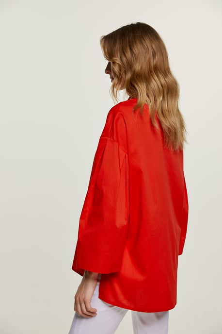 Rote Bluse mit weiten Ärmeln - Image 4