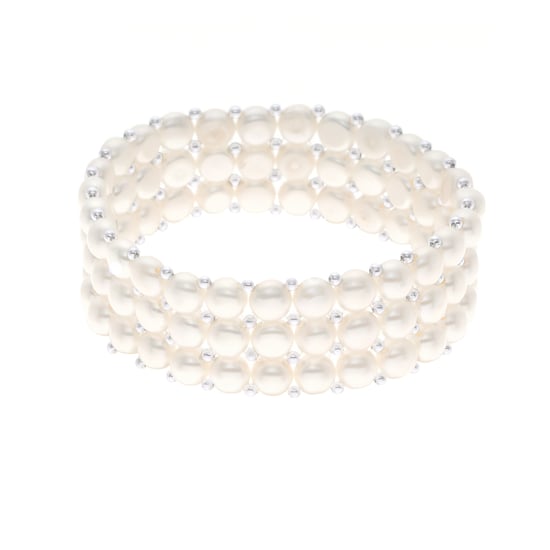 DIADEMA - Bracelet - Real Freshwater Pearls - White