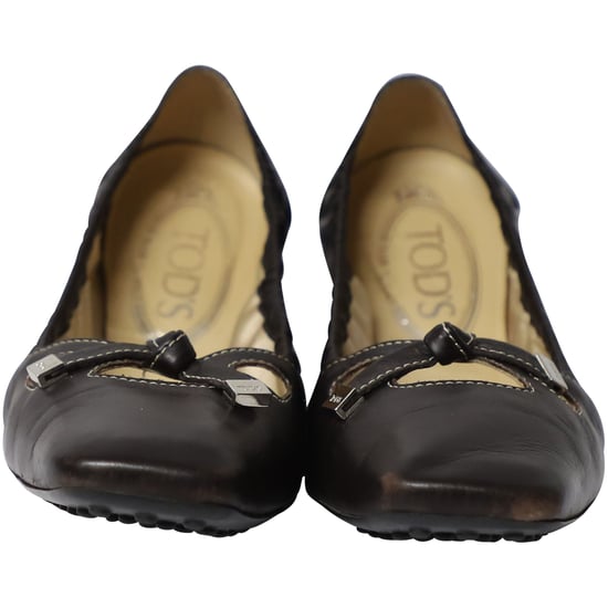 Tod's Bow Scrunch Ballerinas aus schwarzem Leder - Image 2