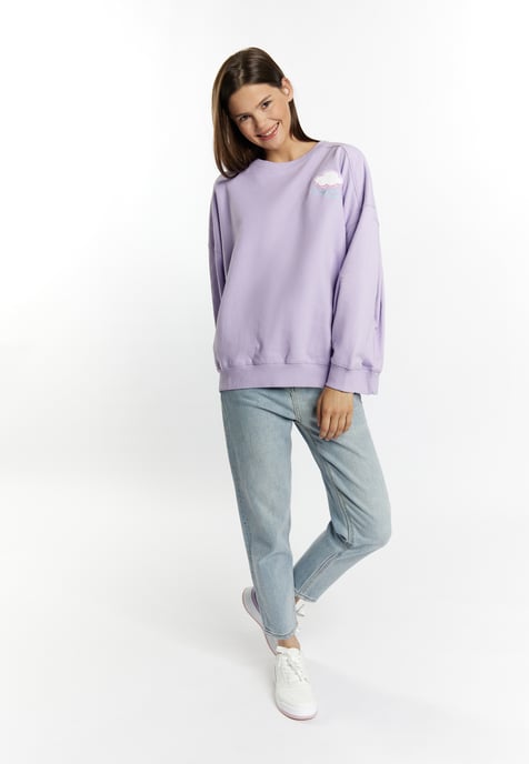 Mymo Sweatshirt mit Rundhalsausschnitt Damen violett - Image 2