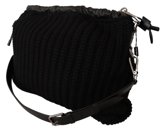 Dolce & Gabbana Sac Crossbody Epaule Tricoté en Cachemire Noir pour Femme - Image 4